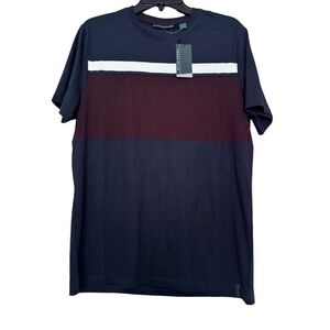 Perry Ellis Men's Colorblock Tshirt - Blue Saphire-M-New With Tags